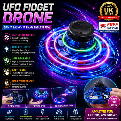 Led flying ufo spinner hover - led,